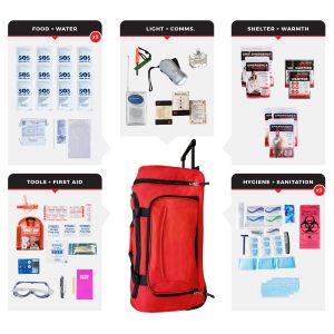 3 Person Essential Survival Kit, Rolling Bag