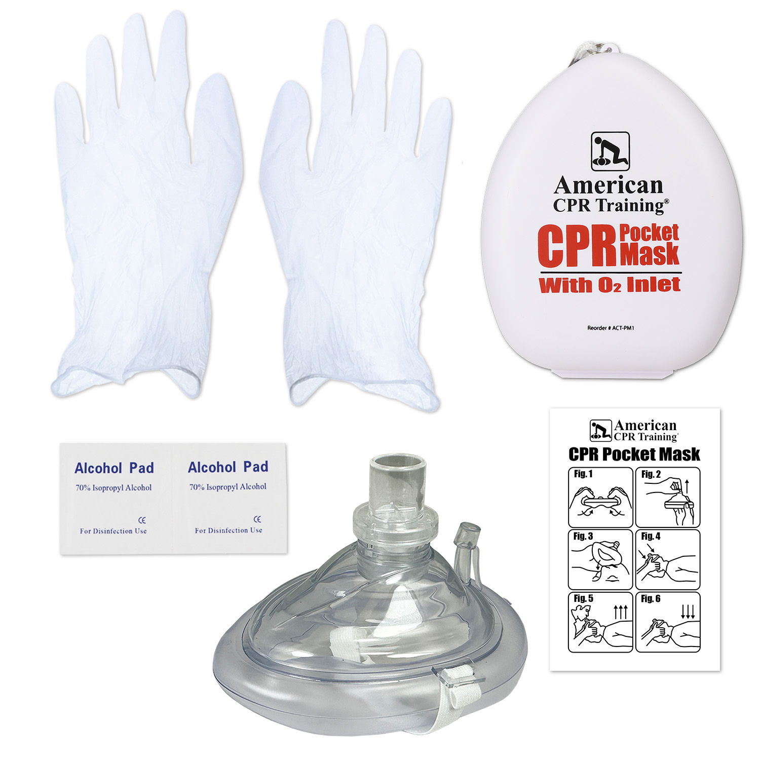 American CPR Pocket Mask, Plastic Case, Adult/Child/Infant with O2 Inlet - Image 11