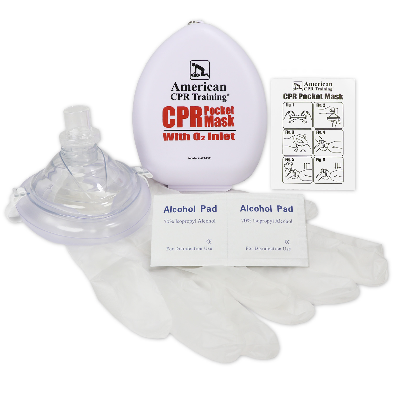 American CPR Pocket Mask, Plastic Case, Adult/Child/Infant with O2 Inlet - Image 9