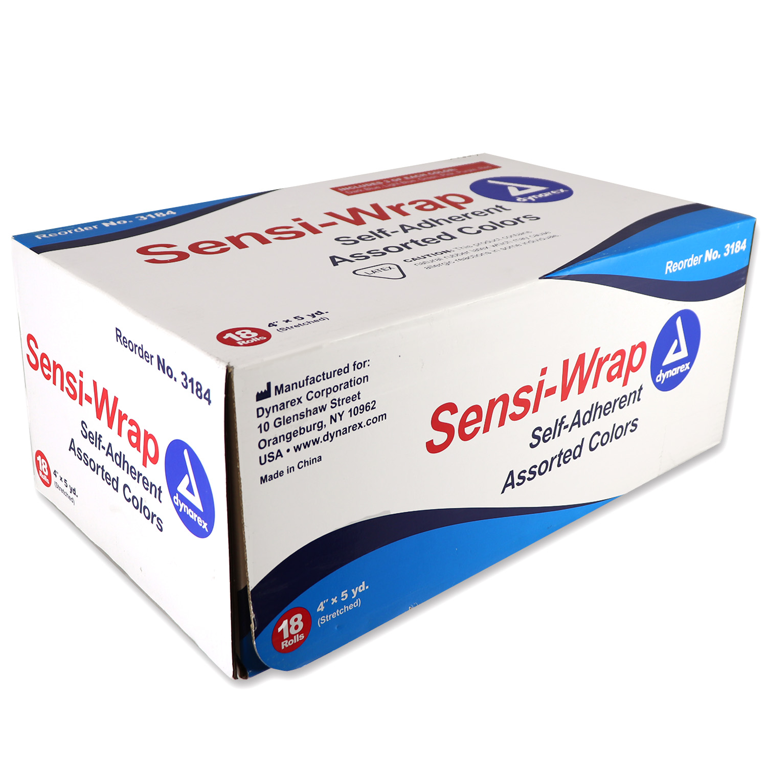 Dynarex Sensi Wrap Self Adherent Wrap - Rainbow, 3 of Each Color, 4"x 5 yards., 18/cs - Image 2