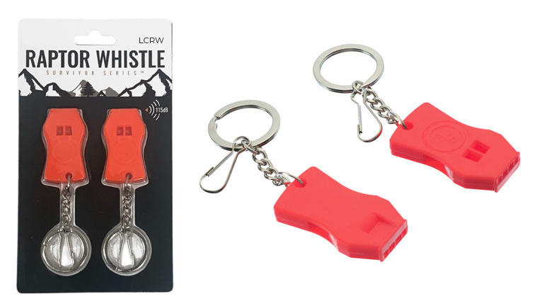 2-Piece Plastic Raptor Whistle with Key Chain & Zipper Ring (115 dB) - Image 5
