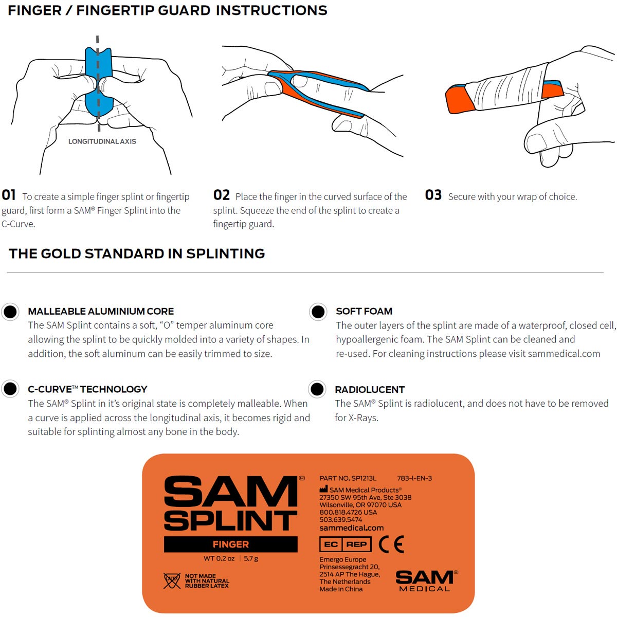 Sam Splint, Reusable - Finger, 10 pack - Image 3